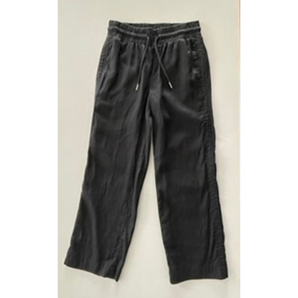 Quince Sz M Wide Leg Linen Pants Black Elastic Breezy Vacation Travel Relaxed - Picture 5 of 16